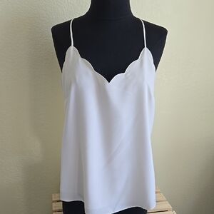 Elegant Cream Scallop-Edge Camisole Top Size 4